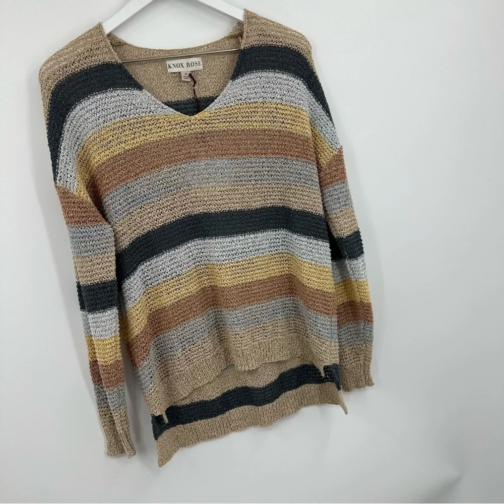 Knox Rose Boho Striped Long Sleeve Shirt Size Medium Granolacore